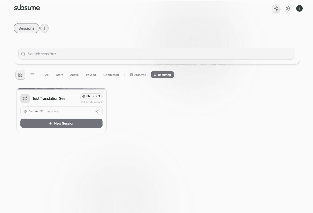 Recurring template card